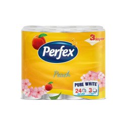 Toalettpapír 3 rétegű kistekercses 100% cellulóz 24 tekercs/csomag barack illattal Boni Perfex Iroda üzemeltetés, munkavédelem Perfex