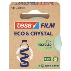 Ragasztószalag 19mmx33m irodai átlátszó újrahasznosított Tesa Eco & Crystal Javítás, ragasztás, csomagolás Tesa