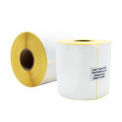 Etikett címke thermo, 100x100mm, tekercses, 600 címke/tekercs fehér