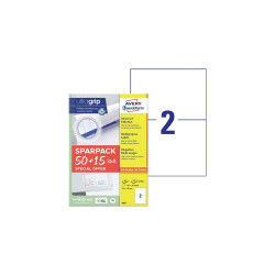 Etikett címke, 210x148mm, univerzális, 65 lap, 2 címke/lap Avery, fehér Etikett - címke Avery