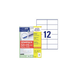 Etikett címke, 105x48mm, univerzális, 65 lap, 12 címke/lap Avery, fehér Etikett - címke Avery