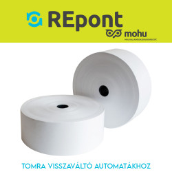 Hőpapír 58mm széles, 450fm hosszú, cséve 25mm, BPA mentes nyomatlan, TOMRA MOHU visszaváltó gépekhez Bluering® Hőpapír Bluering