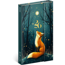 Határidőnapló mágnessel záródó, fehér lapokkal Fox 130x160 mm, Presco