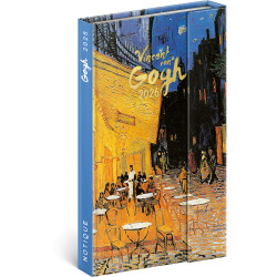 Határidőnapló mágnessel záródó, fehér lapokkal Vincent Van Gogh 130x160 mm, Presco