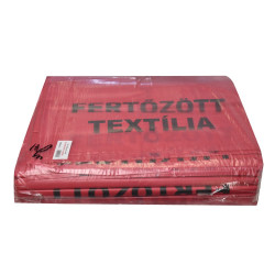Hulladékgyűjtő zsák „Fertőzött textília” 400 + 2 x 180 x 1100 mm piros Iroda üzemeltetés, munkavédelem Egyéb