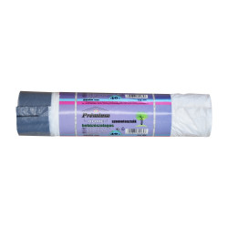 Szemeteszsák önzáró szalaggal 40 liter 55 x 60 cm 14 mikron 15 db/tekercs PE fehér Iroda üzemeltetés, munkavédelem Egyéb