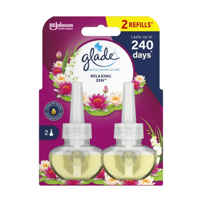 Légfrissítő elektromos utántöltő 2x20 ml Glade® Relaxing Zen/Japán kert Légfrissítő elektromos utántöltő 2x20 ml Glade® Relaxing Zen/Japán kert