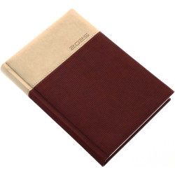 Határidőnapló Lux A/5, napi fehér lapokkal barna Realsystem 2026. Határidőnapló Realsystem