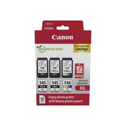 Canon 2x PG545XL + CL546XL tintapatron + fotópapír multipack ORIGINAL Nyomtatók, másolók, kellékeik Canon