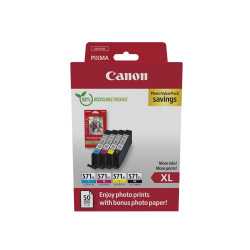 Canon CLI571XL BCMY tintapatron + 10x15 fényes fotópapír multipack ORIGINAL Nyomtatók, másolók, kellékeik Canon