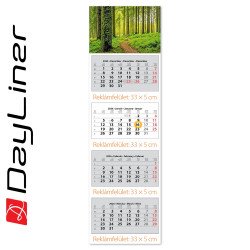 Speditőr naptár 4 tömb, 4 hónap SP-4 330 × 1100 mm, fehér lapokkal Erdő Dayliner 2027.