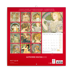 Falinaptár képes lemeznaptár 300x300mm, Alphonse Mucha Realsystem 2026.