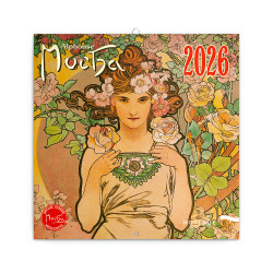 Falinaptár képes lemeznaptár 300x300mm, Alphonse Mucha Realsystem 2026.