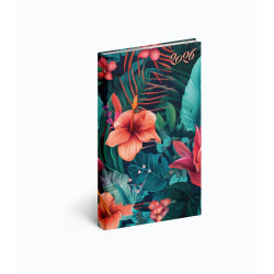 Zsebnaptár álló Picture, fehér lapokkal hibiszkusz Realsystem 2027.