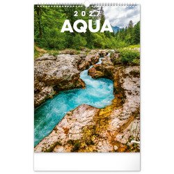 Falinaptár képes  330×460mm Aqua  Realsystem 2027. Falinaptár Realsystem