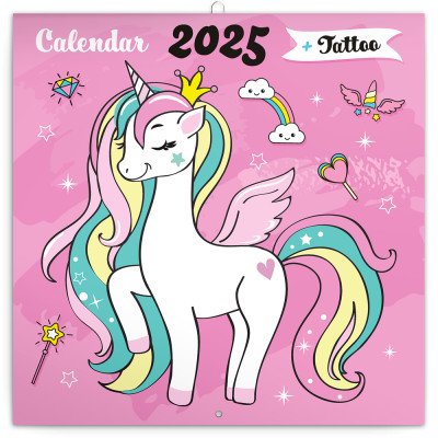 Falinaptár képes lemeznaptár 300x300mm, Happy Unicorns Realsystem 2027.