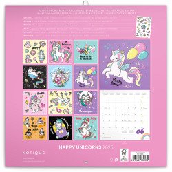 Falinaptár képes lemeznaptár 300x300mm, Happy Unicorns Realsystem 2027.