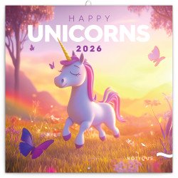 Falinaptár képes lemeznaptár 300x300mm, Happy Unicorns Realsystem 2027.