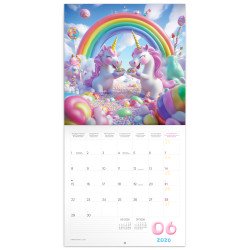 Falinaptár képes lemeznaptár 300x300mm, Happy Unicorns Realsystem 2027.