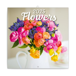 Falinaptár képes lemeznaptár 300x300mm, Flowers Realsystem 2026. Falinaptár Realsystem
