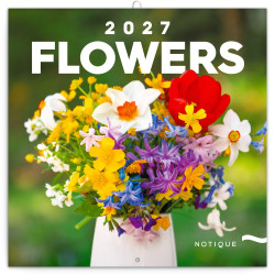 Falinaptár képes lemeznaptár 300x300mm, Flowers Realsystem 2027. Falinaptár Realsystem