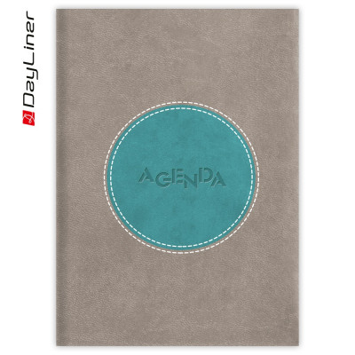 Határidőnapló Central A5 napi, fehér lapokkal szürke - türkiz Dayliner 2026.