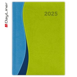 Határidőnapló Dubai A5 heti, fehér lapokkal kék-zöld Dayliner 2026. Határidőnapló Dayliner