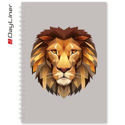 Határidőnapló InSpiral A5 heti, fehér lapokkal Lion Dayliner 2026. Határidőnapló Dayliner