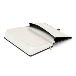 Keménytáblás notesz vonalas krémszínű lapokkal leszorító gumiszalaggal Gray 130x210mm, Presco