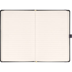 Keménytáblás notesz vonalas krémszínű lapokkal leszorító gumiszalaggal Gray 130x210mm, Presco