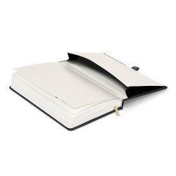 Keménytáblás notesz vonalas krémszínű lapokkal leszorító gumiszalaggal Gray 130x210mm, Presco
