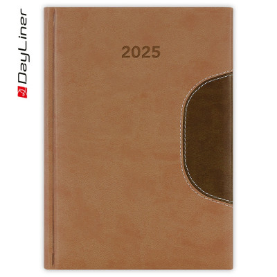 Határidőnapló Memphis B5 heti, fehér lapokkal barna-csokoládé Dayliner 2026.