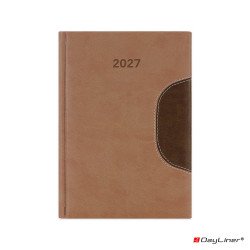 Határidőnapló Memphis B5 heti, fehér lapokkal barna-csokoládé Dayliner 2027. Határidőnapló Dayliner
