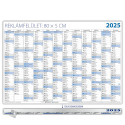 Plakátnaptár 980 × 680 mm, fehér lapokkal kék ívben Dayliner 2027. Író- irodaszer, papíráru Dayliner