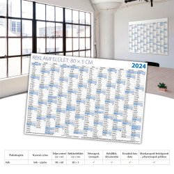 Plakátnaptár 980 × 680 mm, fehér lapokkal kék ívben Dayliner 2027.