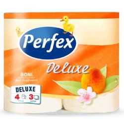 Toalettpapír 3 rétegű 150 lap/tekercs 4 tekercs/csomag barack Boni Perfex DeLuxe Iroda üzemeltetés, munkavédelem Perfex