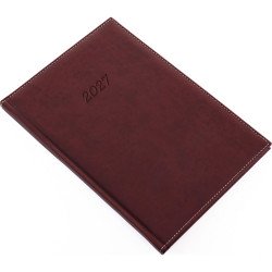 Határidőnapló Bolero B/5, heti krémszínű lapokkal barna Realsystem 2027.