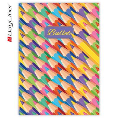 Keménytáblás notesz pontozott vonalozással Colors A5 Bullet, fehér lapokkal Graphite Dayliner 2027.