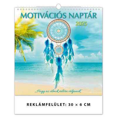Falinaptár képes 300 x 300 mm, fehér lapokkal Motivációs Dayliner 2027.