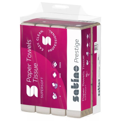 Kéztörlő 2 rétegű V hajtogatású 336 lap/csomag 12 cs/karton Satino Wepa Prestige_278090 fehér Kéztörlő 2 rétegű V hajtogatású 336 lap/csomag 12 cs/karton Satino Wepa Prestige_278090 fehér