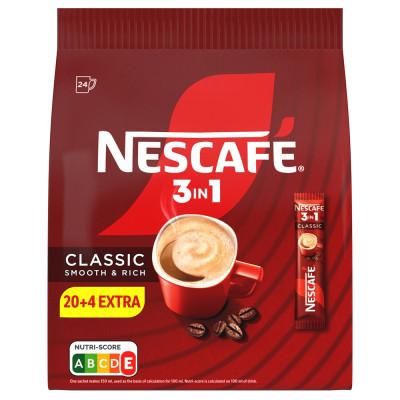 Kávé instant, 24 x 16,5g, 3in1 Nescafé Classic
