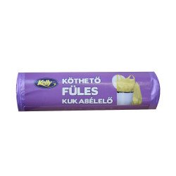Szemeteszsák köthető füles 75 liter 75 x 100 cm 15 db/tekercs lila Iroda üzemeltetés, munkavédelem Kelly