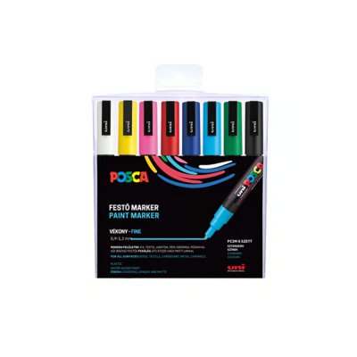 Dekormarker 0,9-1,3mm, Uni Posca PC-3M 8 db-os készlet
