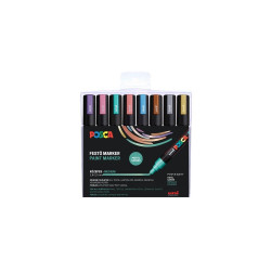 Dekormarker 1,8-2,5mm, Uni Posca PC-5M 8 db-os készlet. metál Dekormarker Uni