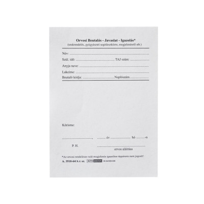 Orvosi beutalás-jav.-ig.  A.3510-64/a