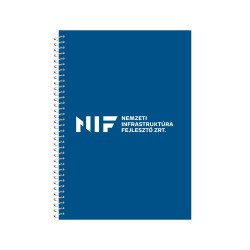 Spirálozott jegyzetfüzet, 80lapos, A5, kockás NIF logós Egyedi, megszemélyesített Egyéb