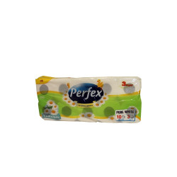 Toalettpapír 3 rétegű kistekercses 120 lap/tekercs 10 tekercs/csomag Boni Perfex Parfüm Essence kamillás Iroda üzemeltetés, munkavédelem Perfex
