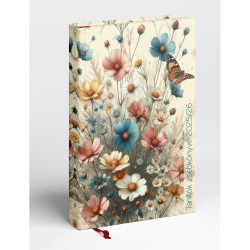 Tanítói zsebkönyv A5, műbőr 145mmx205mm, fehér lapokkal virágok 2026/2027 Realsystem Író- irodaszer, papíráru Realsystem