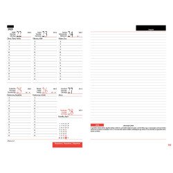 Tanítói zsebkönyv A5, műbőr 145mmx205mm, fehér lapokkal piros 2025/2026 Realsystem