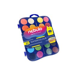 Vízfesték készlet, 24 db-os, 30mm festékgombokkal Nebulo Író- irodaszer, papíráru Nebulo